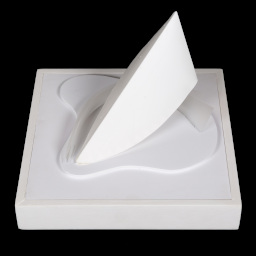 arched white architectural model on white base.