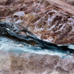 photograph of seaside rocks with water foam effect painted on top.