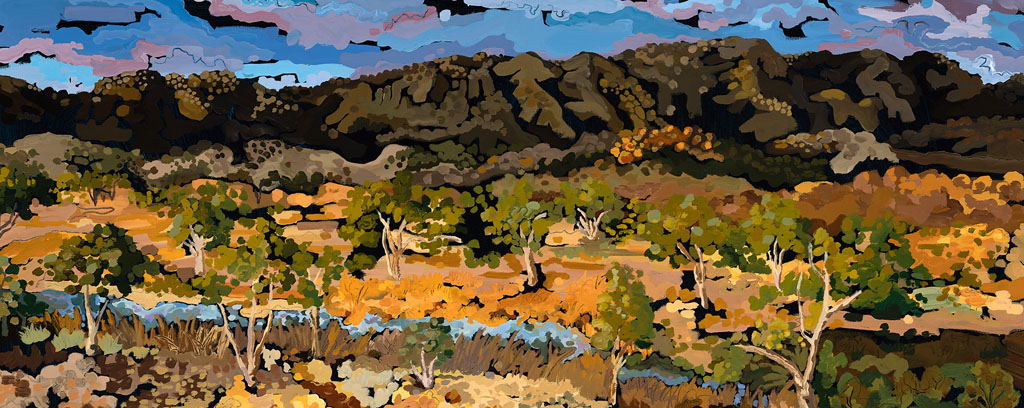 painting of Australian natural landscape in neutral earthy tones